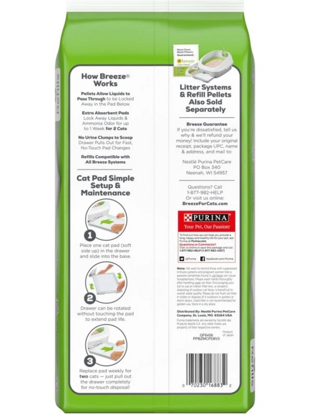 Jellycat White & Green Cat Pads - Absorbent Refill Pack